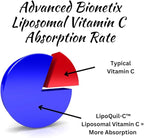 Liposomal Vitamin C Supplement | LipoQuil-C™ Enhanced Absorption Technology | 120 Capsules 1000mg High Dose Fat Soluble Vita C | Immune Support Collagen Support