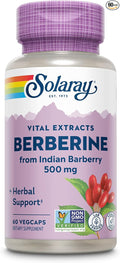 SOLARAY Berberine 500mg - Berberine Supplement for a Healthy, Active Lifestyle - with Berberine HCl from Indian Barberry - Vegan, Non-GMO, 60-Day Guarantee - 60 Servings, 60 VegCaps (60 CT)