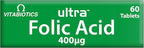 Vitabiotics Ultra Folic Acid 400ug with Vitamin B12. 60 Tablets