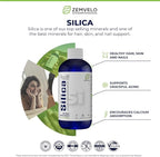 Liquid Ionic Silica - Hair, Skin & Nails Nutrition | Collagen Support | Joint Support for Health Tendons & Cartilage | 8 oz, 48 Day Supply
