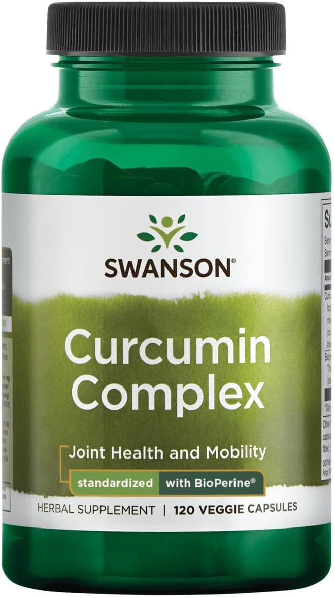 Swanson Curcumin Complex - Herbal Supplement Supporting Joint Health, Mobility & Physical Function - Standardized with BioPerine for Maximum Absorption - (120 Veggie Capsules)