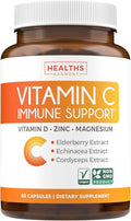 Vitamin C Immune Support Supplement - Immune Boost Blend with Elderberry Vitamin C and Zinc for Daily & Seasonal Support - Magnesium Zinc Vit C & D and Herbal Defense Complex (1 Month Supply)