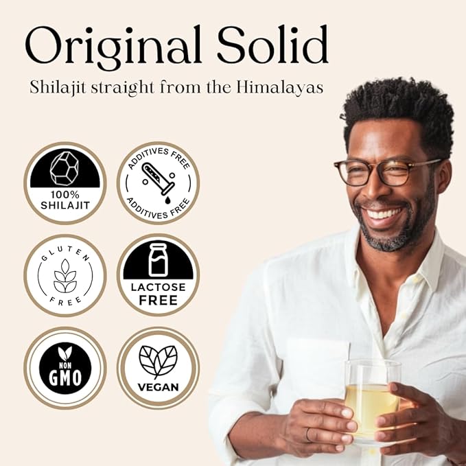 Pure Himalayan Shilajit, Original Solid, Organic Source of Fulvic Acid & Trace Minerals, Widely Used in Ayurveda (36g, Pack of 1)
