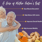 Nature’s Relief | Turmeric Supplement to Improve Body, Muscle & Joint Aches | Pure Turmeric Curcumin Supplement Organic, Boswellia & Ginger | Ease Discomfort & Increase Mobility | Non-GMO 30 Servings