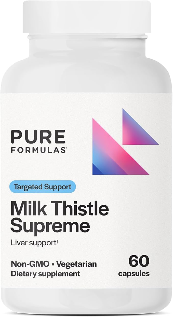 PureFormulas Milk Thistle Supreme 250 mg – Liver Health & Antioxidant Support – Non-GMO Vegetarian Capsules – 60 Count