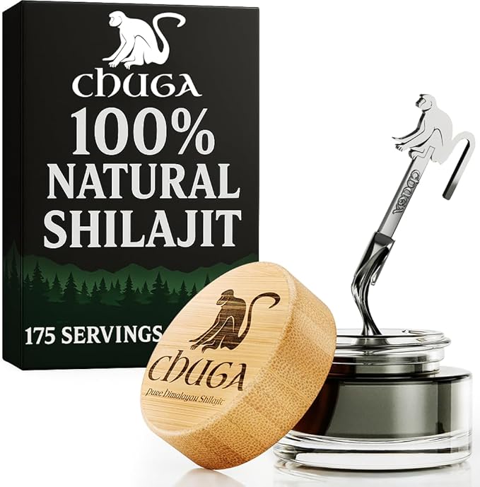 Chuga Pure Himalayan Shilajit for Men & Women | Organic Shilajit Harvested 16,000 Feet | Lab Tested in USA, 74+ Fulvic Acid, Grade A, Immune Booster, Shilajit Resin 35 Grams, 175 Servings (Pack of 1)