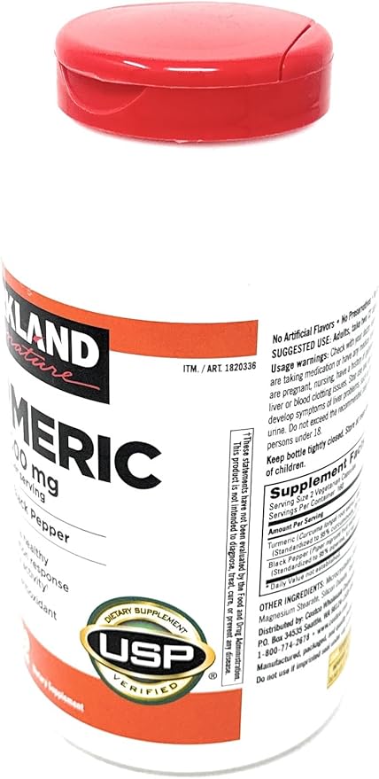 KIRKLAND Signature Turmeric with Black Pepper, 1000mg (320 Count)