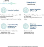 Vitamin B12 Liquid Spray - Fast Absorbing to Boost Energy, Metabolism & Nervous System Support*- Berry Flavor, Alcohol Free, Vegan, Non-GMO, 500 mcg, 1 FL oz.
