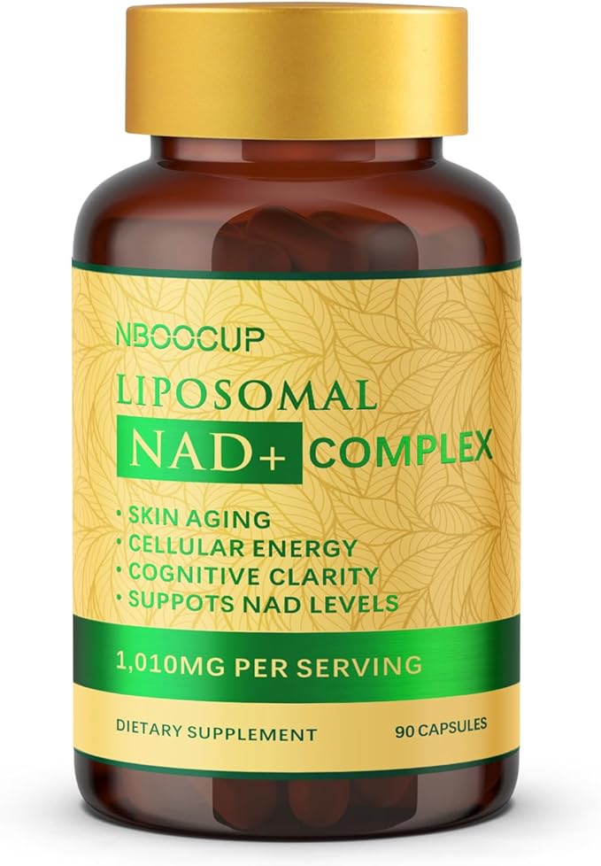 NBOOCUP NAD Supplement - 1010mg Nicotinamide Riboside Chloride Complex, Liposomal NR Supplements, Resveratrol NAD+ for Anti Aging, Cellular Energy, Skin, Focus - 90 Capsules