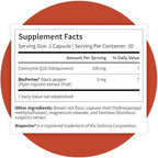 Pattern Wellness CoQ10 – 200mg Ubiquinone with BioPerine® Black Pepper Extract – Cellular Energy & Vitality Support – Non-GMO – 90 Vegan Capsules*