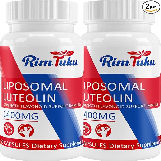 1400MG Liposomal Luteolin Supplement, Maximum Absorption, Potent Flavonoid Premium Antioxidant Supplement for The Brain 120 Capsules