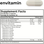 envitamin Ultra Magnesium Glycinate - 8 in 1 Formula with Methylated Vitamin B12, Vitamin D3 and B6.
