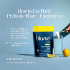 Bio.me Daily Prebiotic Fiber Lemonade with Electrolytes - 7g Per Serving - Soluble Fiber Supplement Powder for Women & Men - Digestive Health, Gut Health & Hydration - Sugar Free - 30 Servings