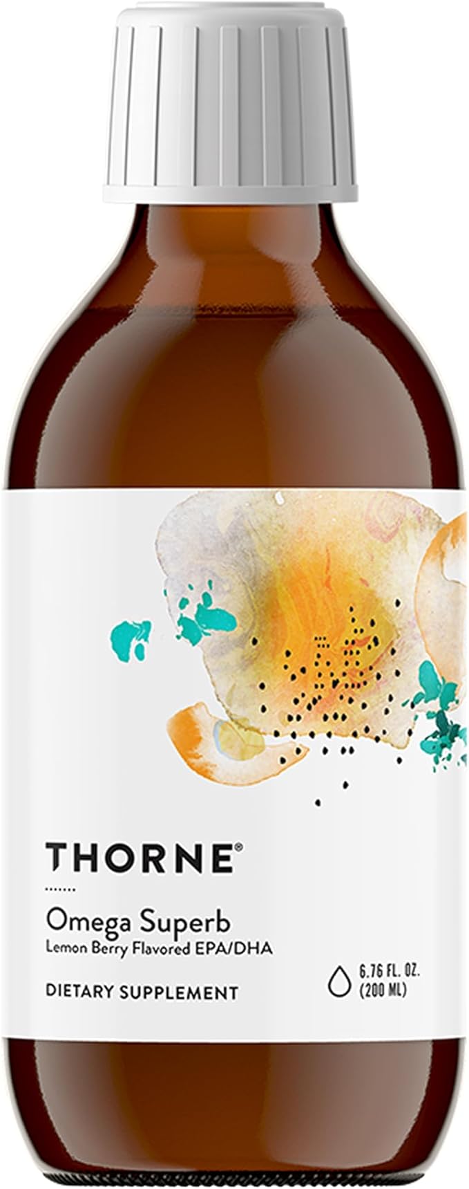 THORNE - Omega Superb - Fish Oil Liquid Supplement with EPA & DHA - Supports Brain, Skin, Joint & Heart Health* - Lemon Berry - Third-Party Certified - Gluten, Dairy & Soy-Free - 40 Servings