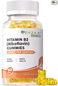 ZA'ZA K ORGANICS Vitamin B2 Gummies - Riboflavin 400 mg for Kids & Adults, Vegan Essential Vitamin B2 Supplements, Energy Support & Nerve Health, 60 Gummies