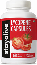 STAY ALIVE Lycopene Supplement for Men 60mg, Natural Tomato Extract Powder, 120 Capsules with 4 Months Supply, 100% Veg Lycopene Complex, Non-GMO and Gluten Free Carotenoid Supplement