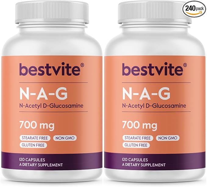BESTVITE N-Acetyl Glucosamine (N-A-G) 700mg (240 Capsules)(120 x 2)