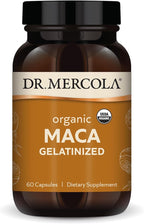 Dr. Mercola Organic Maca - Supports Energy & Stress Response - Peruvian Gelatinized Maca Root - USDA Organic - Non-GMO - 60 Capsules