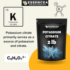 Potassium Citrate Powder 2LB by Essencea Pure Bulk Ingredients | 100% Potassium Citrate | Premium Quality Supplement (32 Ounces) [Packaging May Vary]