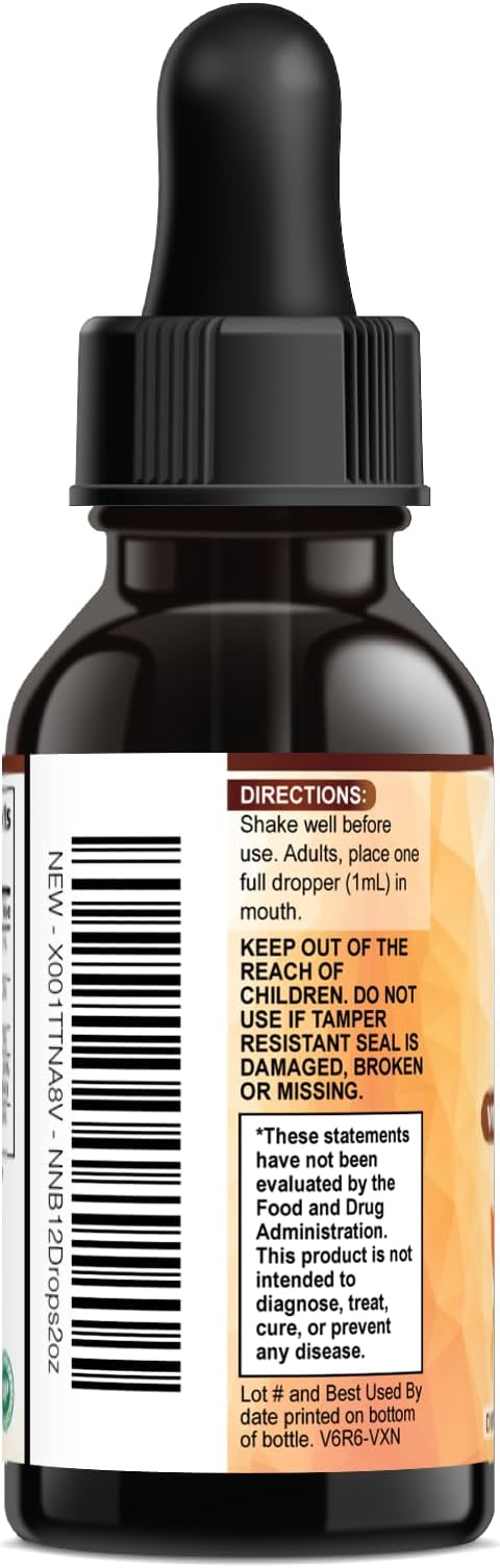 B-12 Vitamin Energy Drops (Methylcobalamin) Extra Strength Super B Complex - Sublingual B12 Liquid for Immune Support, Heart Health & Cellular Energy Support, Raspberry Flavored - 2 Fl Oz