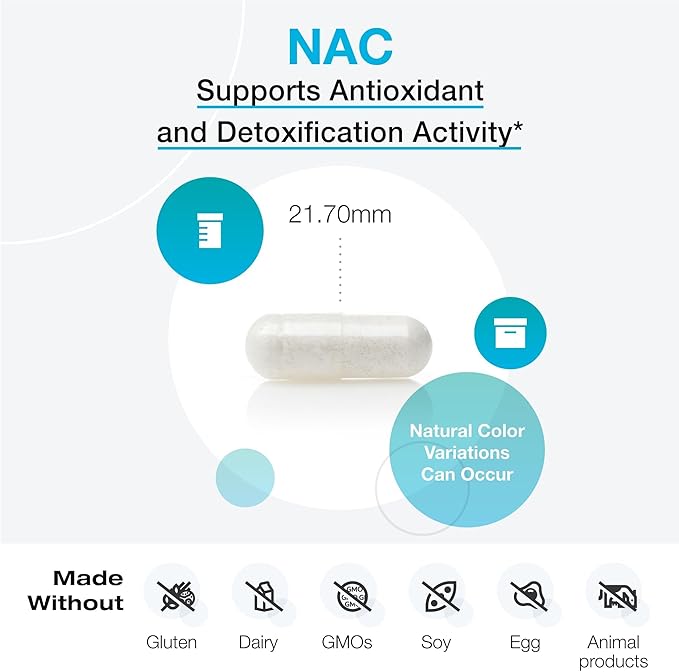 XYMOGEN NAC - 1200 mg per Serving - N-Acetyl-Cysteine Antioxidant Amino Acid - Supports Antioxidant Activity - Vegetarian, Non-GMO & Gluten Free - 60 Capsules