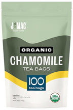 J MAC BOTANICALS Organic Chamomile Tea Bags (100 Count) - Certified by Organic Certifiers, Inc. - Quality Tea From Nile Valley, Egypt, Packaged in the USA