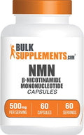BulkSupplements.com NMN Capsules - Gluten Free, 1 Capsule per Serving (500mg), 60 Count