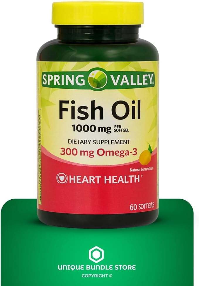 Omega 3 Fish Oil 1000mg – 60 Softgels, Omega-3 Supplements for Women and Men, Fish Oil Fatty Acid, Daily Essential Supplement (Pack of 2)
