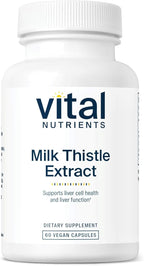 Vital Nutrients Milk Thistle Extract 250mg - Vegan Milk Thistle Supplement for Liver Function & Detox - Antioxidant Support for Glutathione Production - Gluten, Dairy, Soy Free - Non-GMO - 60 Capsules