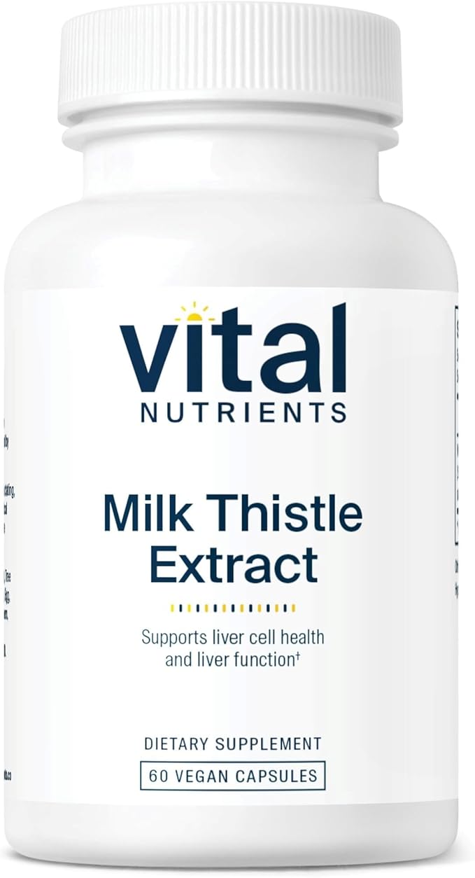 Vital Nutrients Milk Thistle Extract 250mg - Vegan Milk Thistle Supplement for Liver Function & Detox - Antioxidant Support for Glutathione Production - Gluten, Dairy, Soy Free - Non-GMO - 60 Capsules