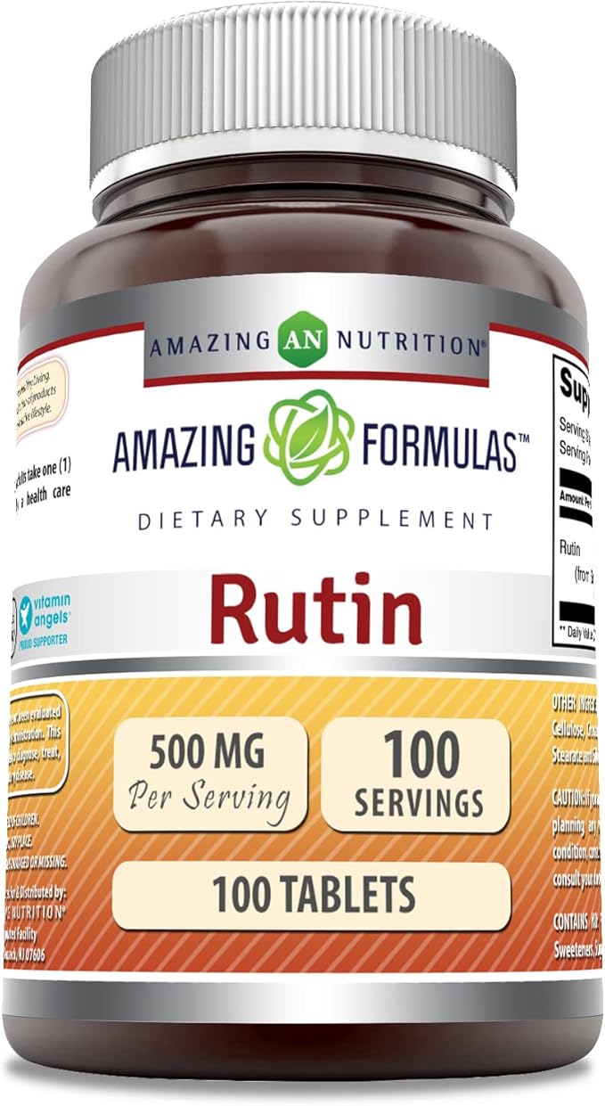 Amazing Formulas Rutin 500 Mg | Tablets Supplement | Non-GMO | Gluten-Free | Made in USA (1 Pack | 100 Count)