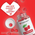 PUREFINITY Tart Cherry Gummies – Uric Acid Flush for Joint Relief & Recovery, Raw Juice Extract Antioxidant – Non-GMO, Gluten Free, Vegan, 60 Count