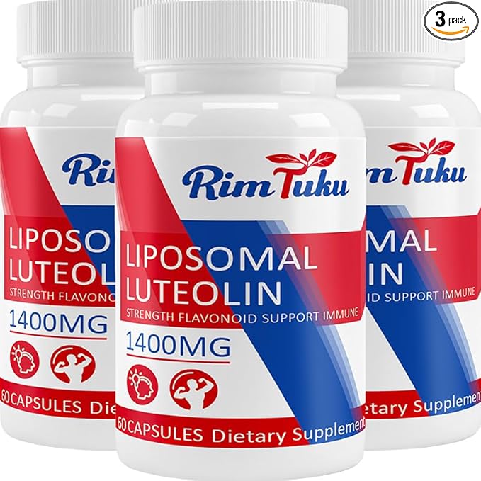 1400MG Liposomal Luteolin Supplement, Maximum Absorption, Potent Flavonoid Premium Antioxidant Supplement for The Brain 180 Capsules