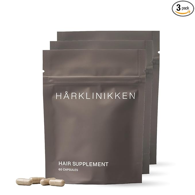 Harklinikken Hair Supplement - 60 Capsules, Pack of 3 - Visibly Thicker, Denser Hair in 3+ Months - Suitable for Men & Women