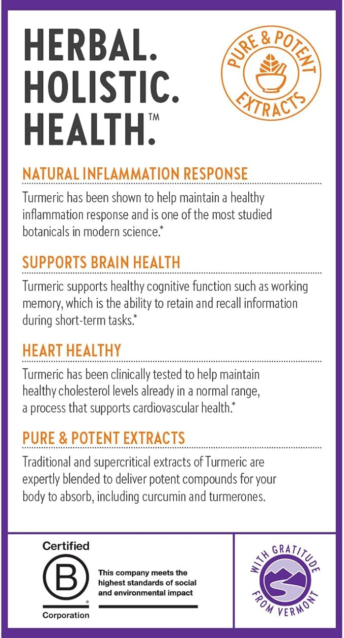 New Chapter Turmeric Supplement, One Daily, Heart, Brain & Healthy Inflammation Support, Supercritical Turmeric Curcumin Means No Black Pepper Needed, Non-GMO, Gluten Free – 120 Count (4 Month Supply)
