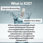 X2O Flavorless Drop-In Mineral Bags for Alkaline & Hydrogen Water – 30 Count | Alkalize Filtered Water | Add 70+ Ionic Trace Minerals for Cellular Hydration, Balanced pH, and Electrolytes