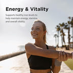 Flora Ferritin+ Delayed-Release Iron Supplement - Plant-Based Iron Supplement - Blood Cell & Energy Support - Vegan & Gluten-Free - Amber Glass Bottle - 60 Vegan Capsules