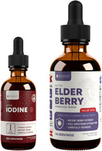 Rejuvica Health Active Iodine + Active Elderberry 4oz Bundle - Energy & Immune Support Bundle - Advanced Liquid Delivery