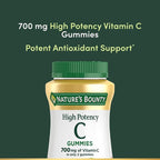 Nature's Bounty Vitamin C Gummies 700mg, High Potency Vitamin C Chewable Gummies for Adults, Immune Support Supplement, Dietary Supplement, Orange Flavor, 60 Ct (Pack of 2)