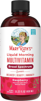 MARYRUTH'S Multivitamin for Women, Men & Kids | Liquid Morning Multivitamin | Vitamin A C D E B6 B12 Biotin Zinc | Beauty | Vegan | Non-GMO | Gluten Free | 15 Servings