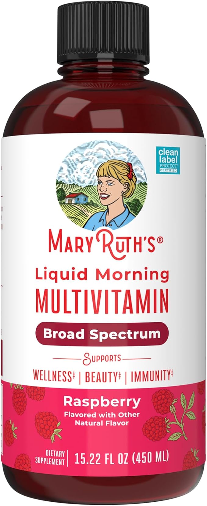 MARYRUTH'S Multivitamin for Women, Men & Kids | Liquid Morning Multivitamin | Vitamin A C D E B6 B12 Biotin Zinc | Beauty | Vegan | Non-GMO | Gluten Free | 15 Servings