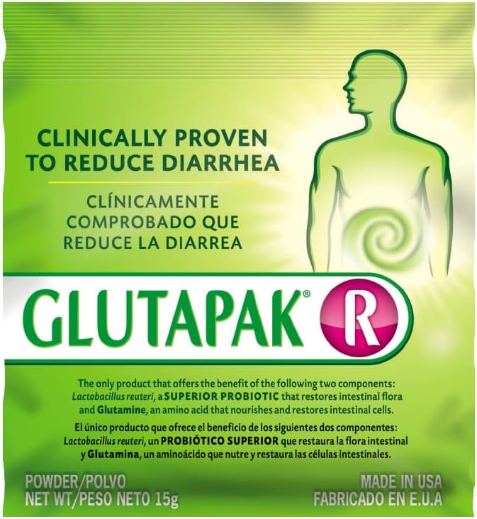 Digestive Health Powder with L-Glutamine & Lactobacillus reuteri – Supports Gut Barrier, Microbiome Balance & Nutrient Absorption – 15g Sachets, 3-Pack, Gluten & Lactose Free