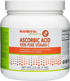 NutriBiotic Ascorbic Acid Vitamin C Powder, 2.2 Lb | Pharmaceutical Grade L-Ascorbic Acid, 2000 Mg Per Serving | Essential Immune & Antioxidant Collagen Support Supplement | Vegan, Gluten & GMO Free