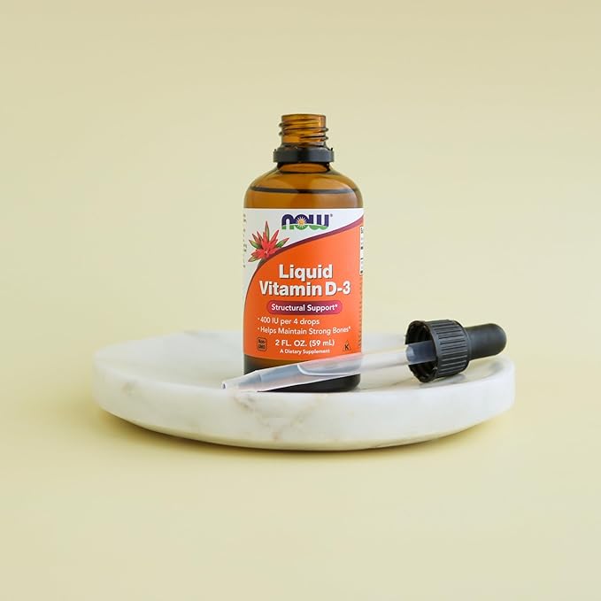 NOW Foods Supplements, Liquid Vitamin D-3, Strong Bones*, Structural Support*, 2-Ounce
