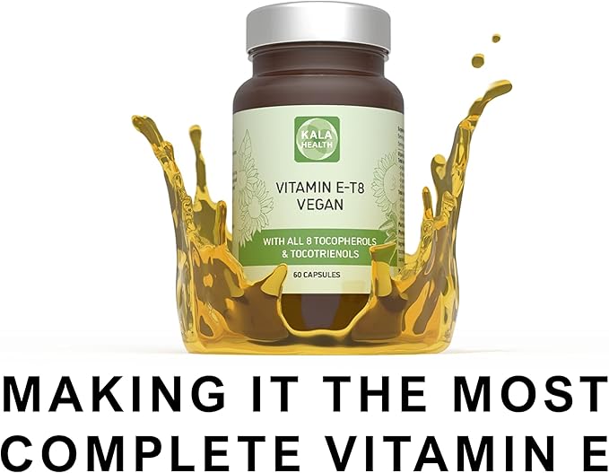 Unique Vegan Formula with All 8 Tocopherols and Tocotrienols Vitamin E – Contains no PAH’s, Heavy Metals, Contaminants or Preservatives - Certified Sustainable - Hair, Scars and Skin (60)