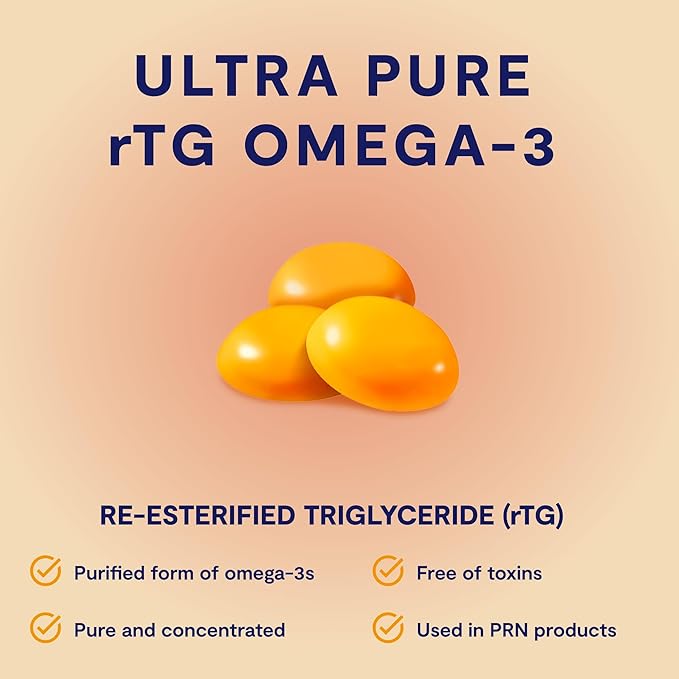 Omega 3 Gummy Chewables - 90 Gel Chews, 30-Day Supply, Citrus Flavor - 1760mg Ultra-Pure rTG Omega 3 for Eye, Heart, Brain, Joint & Immune Health