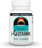 Source Naturals L-Glutamine, Free Form Amino Acid That Supports Metabolic Energy*, 500mg - 50 Capsules