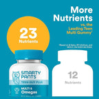 SmartyPants Teen Guy Plus Multi & Omegas Multivitamin Gummies with Omega 3 DHA/EPA, Vitamins D3, C, B12, B6, A, K, Zinc, Folate, Gluten Free, Clean Label, Pineapple Orange, 60 Gummies (30 Day Supply)
