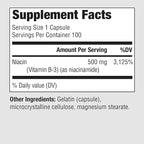PureFormulas Niacinamide 500 mg - 100 Capsules, High Potency Vitamin B3 Supplement Flush Free, Supports Skin Health, Energy Production & Cellular Function, Non Flushing Form of Niacin