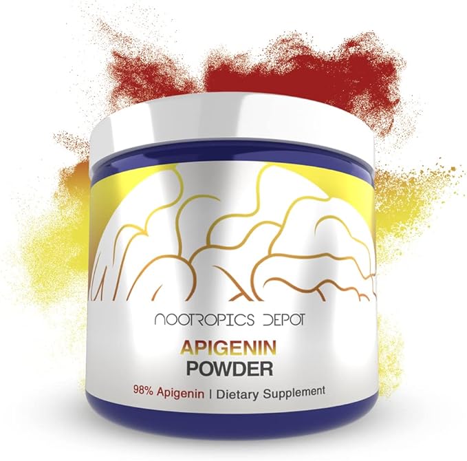 Apigenin Powder | 10 Grams | 50 Servings | >98% Apigenin | Supports Healthy Stress Levels | Nootropics Depot